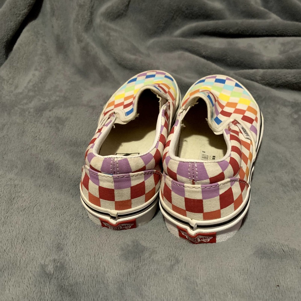 Vans Rainbow Slip-Ons Checkered Pattern Size M 5 … - image 4